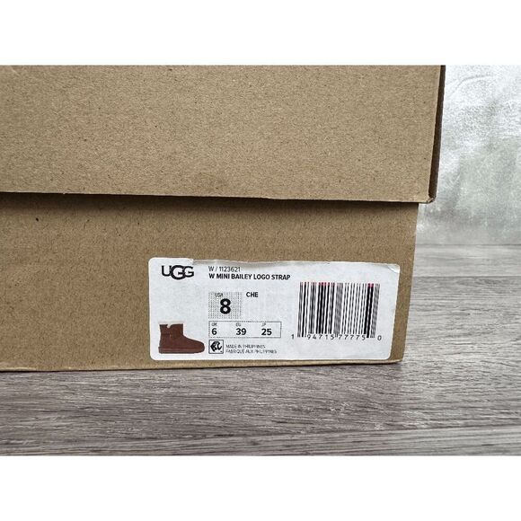 Ugg Women's Bailey Logo Strap Booties - Chestnut 8M - Picture 6 of 8